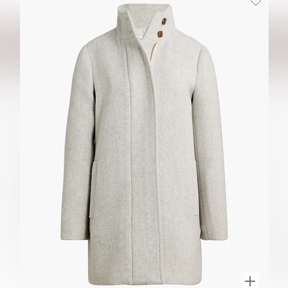 Brand New Never Worn Jcrew City coat with button neck